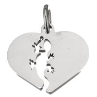 pendentifs de cœur en inox , acier inoxydable, coeur, bijoux de mode & pour femme Environ 6mm, Vendu par PC
