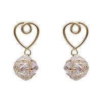 Zinc Alloy Rhinestone Drop Earring, fashion jewelry & for woman & with cubic zirconia 