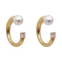 Plastic Pearl Zinc Alloy Earring, with Plastic Pearl, fashion jewelry & for woman, 22mm 