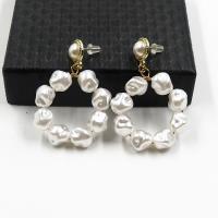Zinc Alloy Drop Earring, with Plastic Pearl, fashion jewelry 
