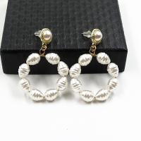 Zinc Alloy Drop Earring, with Plastic Pearl, fashion jewelry 