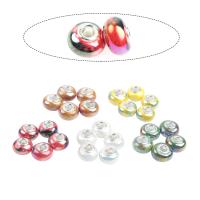 porcelaine perle à grand trou, Rond, différentes couleurs et motifs pour le choix & DIY, plus de couleurs à choisir, 10*15mm Vendu par sac