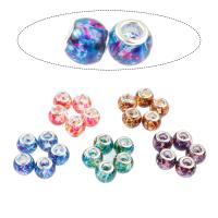 Glas Großes Loch Perlen, rund, unterschiedliche Farbe und Muster für die Wahl & DIY, keine, 10*12mm, 100PCs/Tasche, verkauft von Tasche