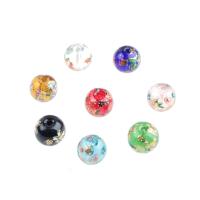 Vernickelt Glasperlen, Glas, rund, unterschiedliche Farbe und Muster für die Wahl & DIY & verschiedene Größen vorhanden, keine, 100PCs/Tasche, verkauft von Tasche