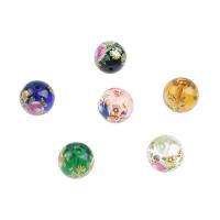 Vernickelt Glasperlen, Glas, rund, unterschiedliche Farbe und Muster für die Wahl & DIY & verschiedene Größen vorhanden, keine, 100PCs/Tasche, verkauft von Tasche