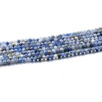 Blue Speckle Stone Beads, Round, polished, DIY, blue, 3mm 