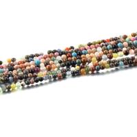 Mixed Gemstone Beads, Natural Stone, Round, polished, DIY, mixed colors, 3mm 