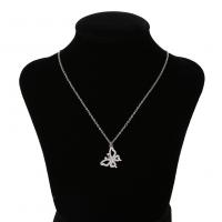 Cubic Zircon Micro Pave Brass Necklace, Butterfly, plated, micro pave cubic zirconia & for woman & hollow Approx 19.68 Inch 