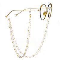 Zinklegierung Brillenkette, nachhaltiges & Anti-Skidding, goldfarben, verkauft von Strang
