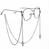 Zinc Alloy Glasses Chain, durable & anti-skidding, black 