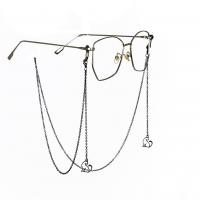 Zinklegierung Brillenkette, nachhaltiges & Anti-Skidding, schwarz, verkauft von Strang
