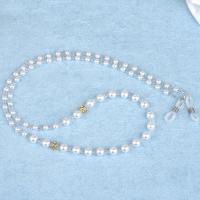 Zinc Alloy Glasses Chain, with Acrylic, durable & anti-skidding, white 