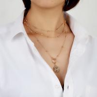 Fashion Multi Layer Necklace, Zinc Alloy, fashion jewelry & multilayer, gold 