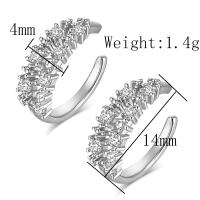 Earring Cuff and Wraps, Brass, with Cubic Zirconia, Donut, plated, fashion jewelry & micro pave cubic zirconia & for woman 13*4mm 
