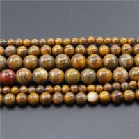 Silicified Yellow Wood Beads, Round, polished, DIY 