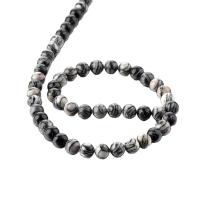 Network Stone Beads, Round, polished, DIY black 