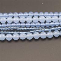 Glass Beads, Synthetic Glass, Round, polished, DIY blue 