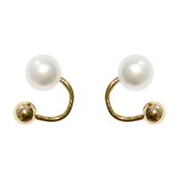 Pendiente de aleación de cinc con perlas plásticas, aleación de zinc, con Perlas plásticas, Joyería & para mujer, 10mm, Vendido por Par