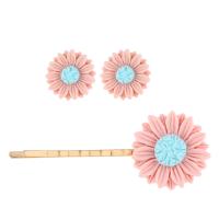 Hair Slide, Zinc Alloy, with Resin, plated, 2 pieces & fashion jewelry 