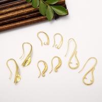 Brass Hook Earwire, gold color plated, DIY 