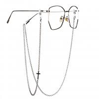 Zinklegierung Brillenkette, nachhaltiges & Anti-Skidding, Silberfarbe, verkauft von Strang