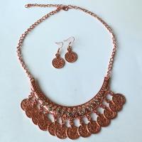 Rhinestone Zinc Alloy Jewelry Set, earring & necklace, with Rhinestone, 2 pieces & fashion jewelry 