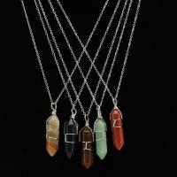 Gemstone Necklaces, Iron, with Gemstone, fashion jewelry 48cm+5cm 