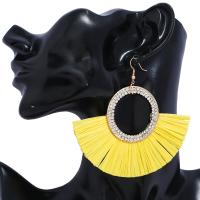 Fashion Tassel Earring, Zinc Alloy, with Rhinestone, fashion jewelry 