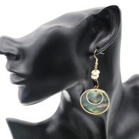 Zinc Alloy Drop Earring, with Shell, fashion jewelry, multi-colored 
