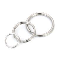 Edelstahl Split Ring, 304 Edelstahl, nachhaltiges, originale Farbe, 50PCs/Tasche, verkauft von Tasche