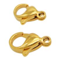 Stainless Steel Lobster Claw Clasp, gold color plated 