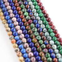 Mixed Gemstone Beads, Natural Stone, Round, polished, DIY 8mm, Approx 
