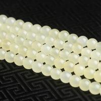 Yellow Calcedony Beads, Round, polished, DIY Approx 15 Inch 