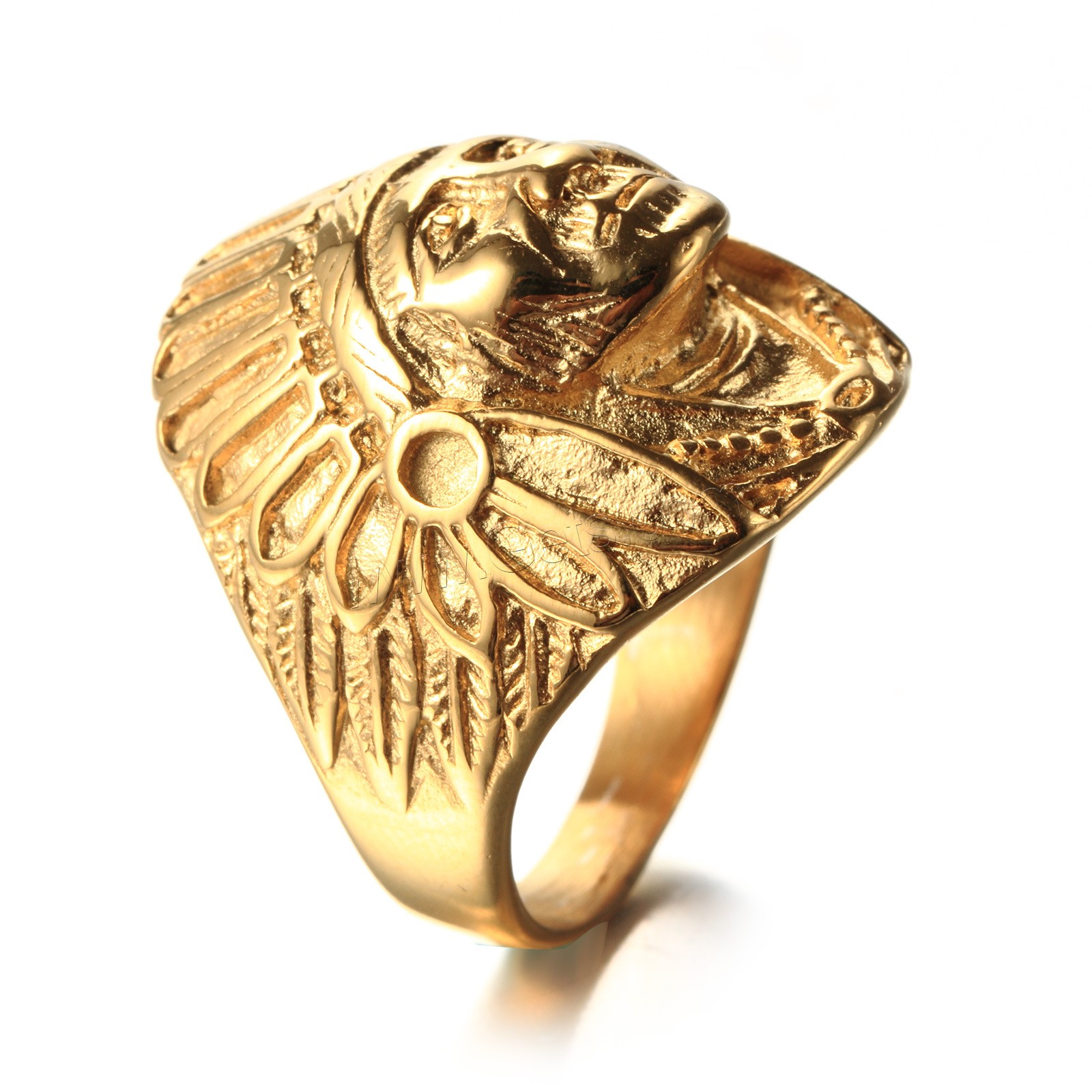 Титан Сталь палец кольцо, титан, плакирован золотом, разный размер для выбора & Мужский, продается PC