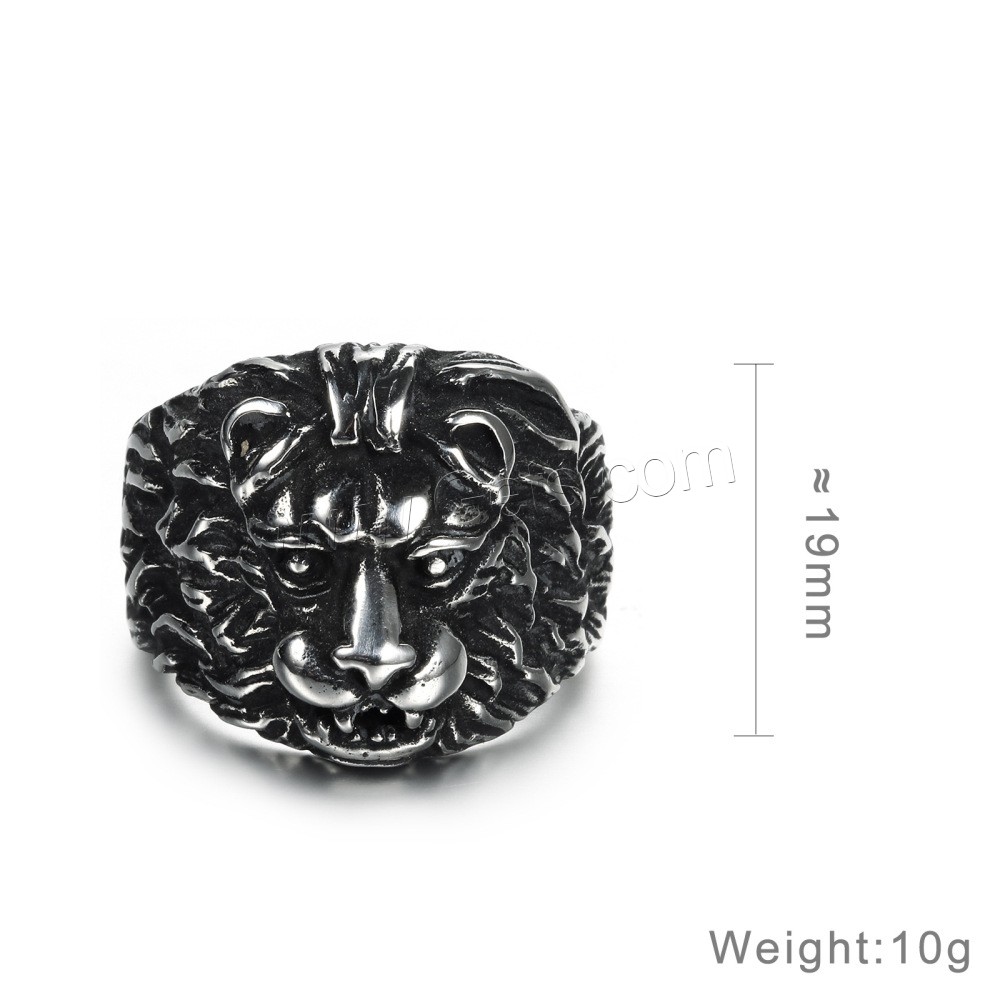 Men Stainless Steel Ring in Bulk, Lion, plated, different size for choice & for man, Sold By PC