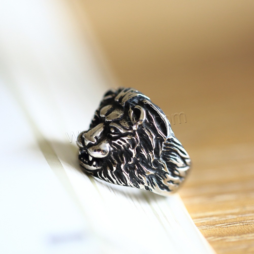 Men Stainless Steel Ring in Bulk, Lion, plated, different size for choice & for man, Sold By PC