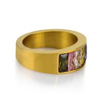 Men Stainless Steel Ring in Bulk, fashion jewelry & for man & with cubic zirconia, gold 