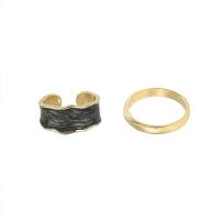 En alliage de zinc Bague, bague, anneau, 2 pièces & bijoux de mode & pour femme, plus de couleurs à choisir, 17mm, Vendu par fixé