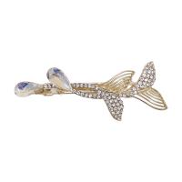 Hair Clip, Zinc Alloy, fashion jewelry & for woman & with rhinestone 58mm 