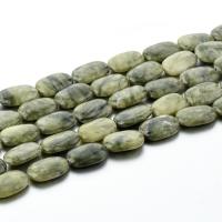 Single Gemstone Beads, Natural Stone, Rectangle, polished, DIY, green 