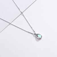 Sterling Silver Jewelry Necklace, 925 Sterling Silver, with Moonstone, Teardrop, plated, fashion jewelry & for woman, silver color, 400+40*15.6*20mm 