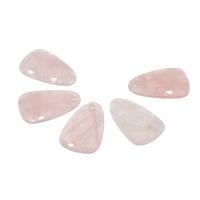 Natural Quartz Pendants, Rose Quartz, Teardrop, DIY, pink, 30*18*1mm Approx 2mm 