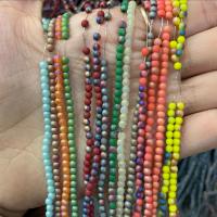 Perles de verre mat, Rond, DIY & givré, plus de couleurs à choisir, 2mm, Vendu par brin