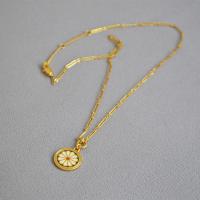 Brass Jewelry Necklace, with 1.96 inch extender chain, gold color plated, Hand-Painted Enamel Glaze & for woman, 16mm Approx 17.71 Inch 