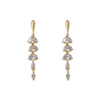 Zinc Alloy Rhinestone Drop Earring, fashion jewelry & for woman & with rhinestone, 55mm 