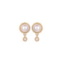 Zinc Alloy Drop Earring, with Plastic Pearl, fashion jewelry & for woman, 23mm 