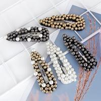 Hair Snap Clips, Zinc Alloy, with Plastic Pearl & for woman 