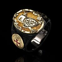 Brass Finger Ring, gun black plated & for woman, gold 