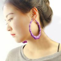 Mode Eisen Prise Kreis Ohrringe, Kreisring, Einbrennlack, unterschiedliche Farbe und Muster für die Wahl & Modeschmuck & für Frau, keine, 87mm, verkauft von Paar