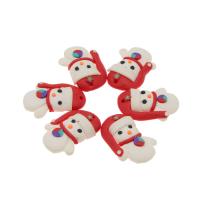Polymer Clay Jewelry Pendants, Snowman, Christmas Design & DIY, red, 26*18*5mm 